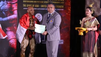 Ipda Edwin Kaisiri, Perwira Sat Brimob Polda Papua dan Atlet Binaraga Papua Raih Peringkat 5 di Kejuaraan ASEAN 2025