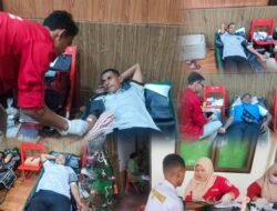 Sinergi TNI-Polri, Personel Polres Sarmi Ikut Donor Darah di Makodim 1712/Sarmi