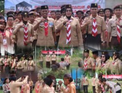 Wakapolres Merauke menjadi pembina Upacara Penerimaan Tamu Saka Bhayangkara Polsek Merauke Kota