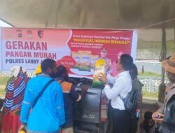 Polres Lanny Jaya Gelar Gerakan Pangan Murah Tahap VI, Sediakan 1 Ton Beras untuk Warga Tiom