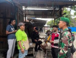 Personel Polda Papua Barat Gelar Patroli Skala Besar di Pasar Sanggeng