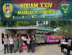 Polres Merauke Berikan Suprise Kepada Personel Makodam XXIV/Mandala Trikora di HUT TNI ke-80