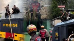 Respons Cepat Ditsamapta Polda Papua Bantu Padamkan Kebakaran di Kodam Lama