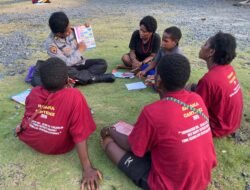 Satgas Si-Ipar Polres Jayapura Gelar Pembelajaran untuk Anak dan Mama-Mama di Kampung Doyo Baru