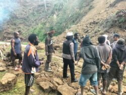 Polres Lanny Jaya Respon Cepat Tanah Longsor Di Kampung Yuta, Distrik Gelok Beam