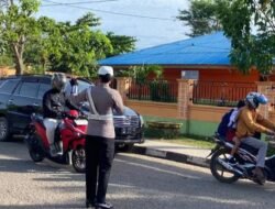 Tingkatkan Pelayanan Publik, Satlantas Polres Merauke Gelar Strong Point Pagi