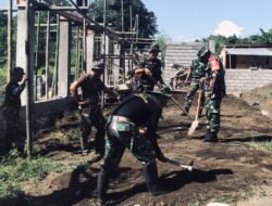 Danramil 1310-01/Bitung Turun Tangan Lakukan Perataan Tanah Pembangunan Gerai KDMP Manembo Nembo Atas