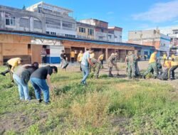 Wujud Nyata Gerakan Indonesia Asri, Kodim 1310 dan Polres serta Masyarakat Bitung, gelar Karya Bakti Bersihkan Area Pasar