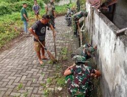 Cegah Penyebaran Penyakit, Koramil 01/Bitung dan Warga Pateten Satu Lakukan Karya Bakti