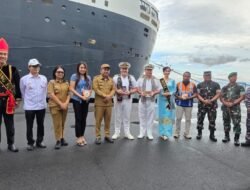 Dorong Sektor Pariwisata ke Kancah Dunia, Dandim 1310/Bitung Bersama Forkopimda Sambut Kedatangan Kapal Pesiar Queen Mary 2