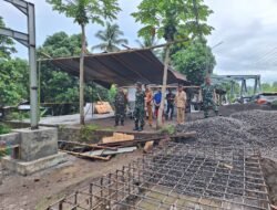 Pastikan Progres Pekerjaan Berjalan Lancar, Dandim 1310/Bitung Dampingi Danrem 131/Santiago Tinjau Pembangunan Jembatan Perintis Garuda di Wilayah Kodim 1310/Bitung