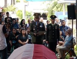 Wujud Penghormatan Atas Pengabdian, Kodim 1310/Bitung Gelar Upacara Persemayaman dan Pemakaman Secara Militer Kepada Purnawirawan TNI