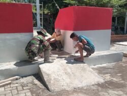 Jembatan Perintis Garuda Hampir Rampung, Tahap Pengacian Lantai Jembatan Dikebut Bersama Warga dan TNI