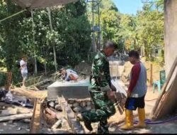 Bakti Nyata TNI untuk Rakyat, Jembatan Perintis Garuda Desa Kokoleh Dua Masuki Tahap Pemasangan Besi Jembatan dan Pengelasan Tiang Kedudukan Tepi Jauh