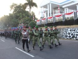 Kenang Perjuangan dan Jasa Para Pahlawan dalam Merebut Kemerdekaan, Dandim 1310/Bitung Bersama Pejabat Forkopimda Bitung Ikuti Upacara Taptu dan Pawai Obor HUT ke-81 RI