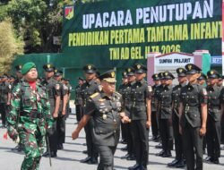 Dukung Proses Pembinaan Generasi Muda TNI AD, Dandim 1310/Bitung Hadiri Upacara Penutupan Pendidikan Pertama Tamtama Infanteri TNI AD Gelombang II TA 2026