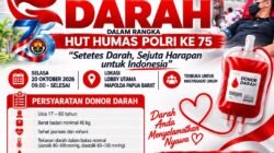 Jelang HUT Humas Polri Ke-75, Bidhumas Polda Papua Barat Gelar Bakti Kesehatan Donor Darah dan Pemeriksaan Mata Gratis